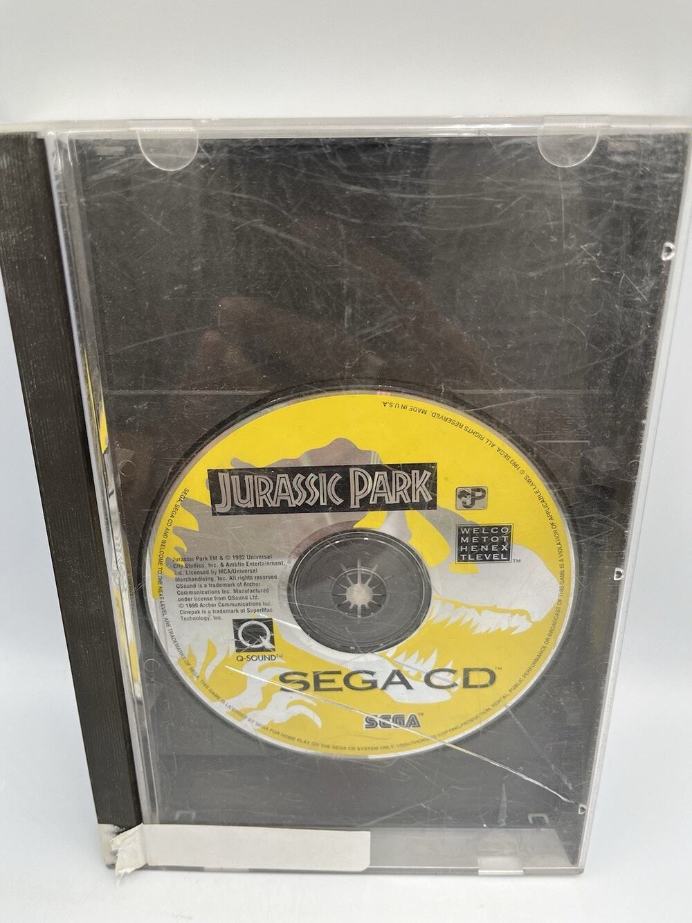 Jurassic Park Sega CD game w/ Case & Disc - Tested